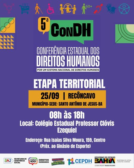 Prefeitura de Santo Antônio de Jesus sediará, pela primeira vez, Etapa Territorial da Conferência Estadual dos Direitos Humanos